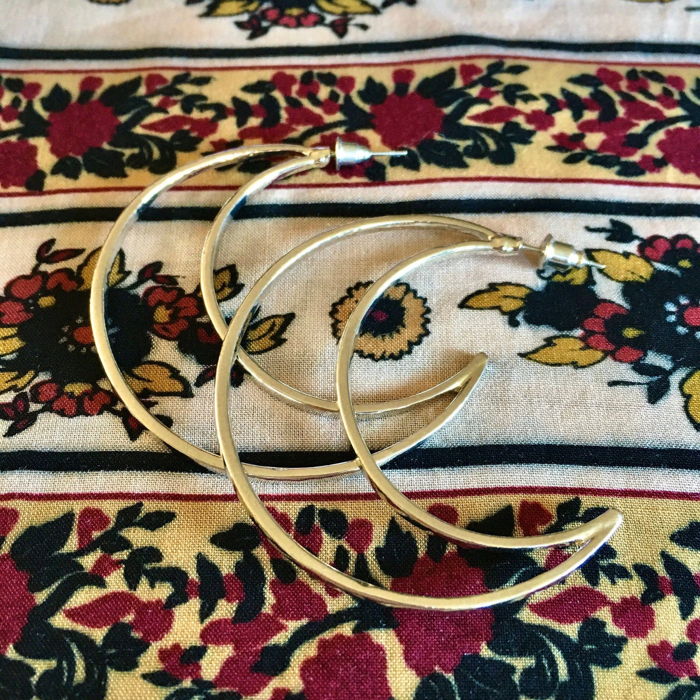 Crescent Moon Hoop Earrings