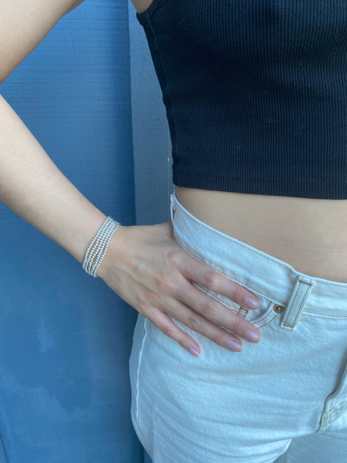 Sterling Silver Beaded Bracelet
