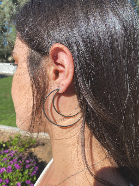 Crescent Moon Hoop Earrings